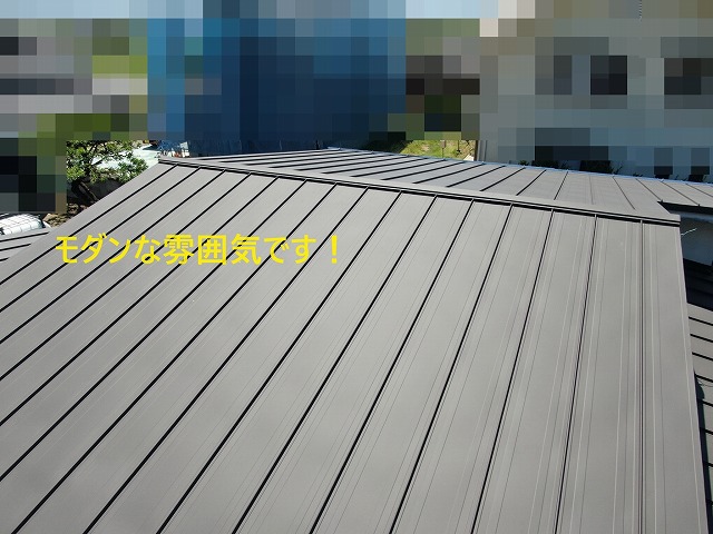 笛吹市　屋根葺き替え工事　セキスイカワラU　GMルーフ　ガルバリウム鋼板　立平葺き　縦葺き